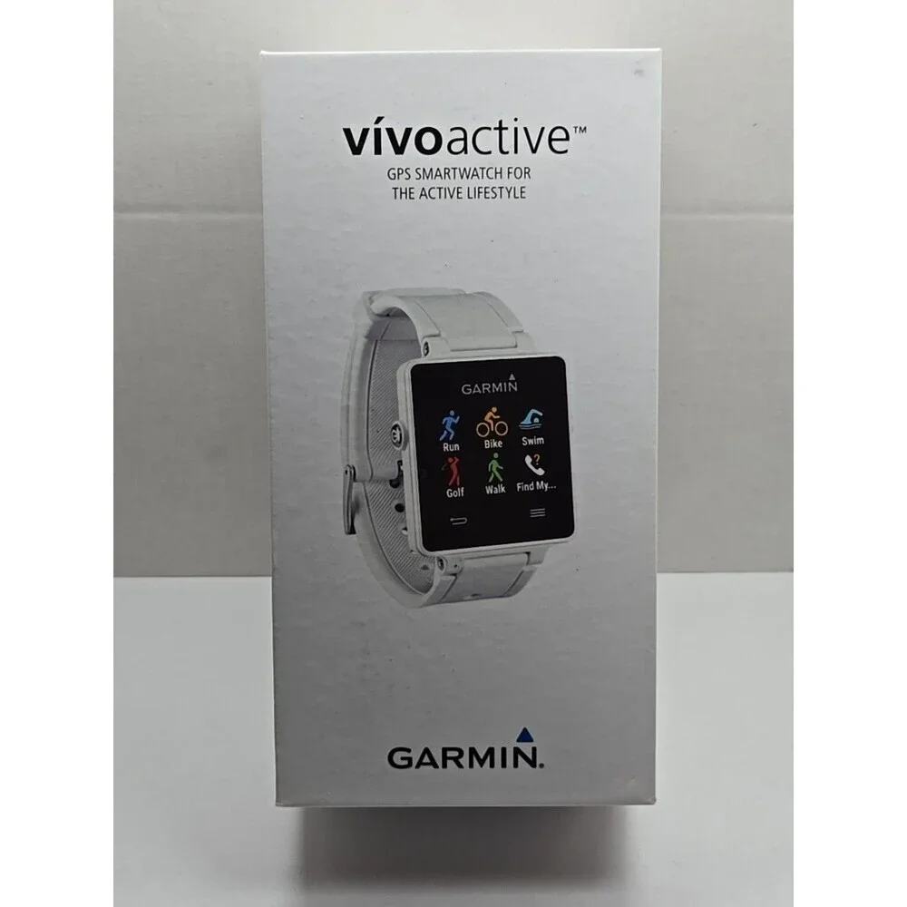 Garmin Vivoactive GPS Smartwatch Fitness Activity Tracker Bluetooth Touch White